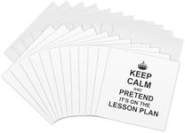 3dRose Keep Calm and Pretend its on the Lesson Plan - funny teacher gifts - teaching humor fun - Greeting Cards, 6 x 6 inches, set of 12 (gc_157780_2)