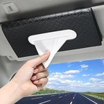 NON-SQUARE Car Tissue Holder, Premium Leather Plaid Sun Visor Tissue Holder, Car Visor Napkin Holder, Hanging Tissue Holder for Car, Car Tissue Box Holder Visor for Universal Auto.