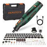 DEPSTECH Cordless Rotary Tool, 2.0 Ah 8V Rechargeable Multi Tool Kit 5 Speed 30000RPM, 127Pcs Accessories Set, Power Rotary Tools for Carving, Cutting, Sanding, Drilling, Polishing and DIY Crafts-DC08