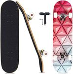 Pwigs Pretty&Popular Pro Complete Skateboards for Beginners Adults Youths Teens Girls Boys 31 inchx8 inch Skate Boards 7 Layers Deck Maple Wood Longboards (Orange)