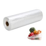 PAPRMA 12” x 20” Plastic Produce Bags 1 Roll, Clear Food Storage Bags 350pcs on a Roll, Clear Produce Bags for Food Vegetable Bread Fruit Meat