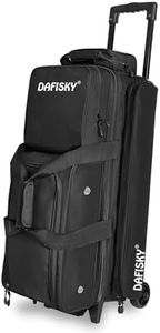 DAFISKY 3 Ball Bowling Bags, Roller Bowling Bag with Retractable Handle