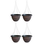 Fixtures Copper Effect Large Garden Hanging Planter Cauldron Basket 37cm x 20cm (4 Baskets)