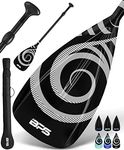 BPS 2-Piece SUP Stand-up Paddleboard Paddle (Fiberglass Shaft - Koru Black, 2-Piece SUP Paddle)