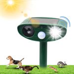 Cat Repellent - Cat Deterrents for Garden, Ultrasonic Fox Deterrents Animal Scarer Repeller with PIR Sensor & LED Flash, Solar Cat Deterrent Animal Repellent for Outdoor Garden Cats Dog Fox