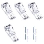 4 Sets Roman Blind P Clip, Plastic Roman Roller Blind Chain Cord P Clips Hooks Child Safety Roller Blind Clips for Blinds with 4 Screws and 4 Plastic Pillars