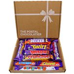 Cadbury Dairy Milk Chocolate Gift Box Hamper, Full Sized Bars, Letterbox Friendly, Perfect for Presents, Surprises Birthdays and Treats, Twirl, Double Decker, Crunchie (Medium Gift Box)