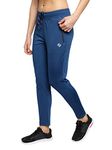 John Ally Women's Strechable Track Pant with Zipper Pockets Impeccable for Gym, Yoga, Training, Sports, Running and Casual wear.(Air Force - L)