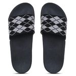 Pampy Angel Fly Knitt 4Sq Men's Flip Flops Slides Back Open Household Comfortable Slippers Black,10 (UK/India)