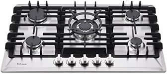 30 Inch Gas Cooktop, Stainless Steel Built-in 5 Burners Gas Stovetop LPG/NG Convertible Gas Stove Top Dual Fuel Gas Hob DM527-02