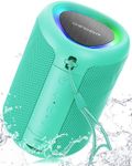 Portable Bluetooth Speaker with Lights,Powerful Crystal Clear Sound,IPX5 Waterproof,All Day Playtime,AUX&TF-Card Input,Bluetooth 5.3,TWS Paring,Small Wireless Speaker for Outdoor,Gift Ideas (Teal)