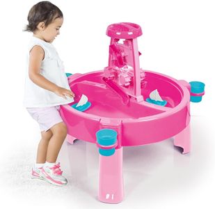 DOLU Kids 3-in-1 Sand & Water Pit with Drawing Table – Pink Outdoor Play Desk