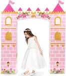 WERNNSAI 11 PCS Princess Party Decorations - Pink Princess Cardboard Castle Playhouse Royal Castle Cardboard House with Arch Magical World Supplies for Kids Girls Birthday Baby Shower 52.7" x 58.2"