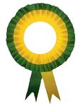 NEXGEN Trends Double Line - Satin Badge for School College Event,Party, and Conference (Pack of 10) (Dark Green-Yellow)