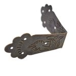 8 Pcs Bronze Corner Protectors Decorative Safety Guards Metal Covers Vintage Right Angle Bracket for Furniture Corner Desk Table Edge Wooden Chest Case Box (Side Length:2-1/8", Height:1")