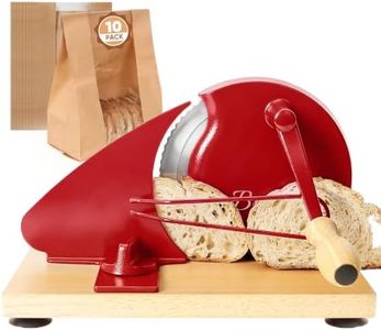 Manual Bread Slicer for Homemade Sourdough Bread, Adjustable Thickness&Evenly Slicing, Hand Crank Bread Slicer with Scale Line and Suction Cup, Serrated Blade Design, Patent:USD105861