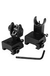 OZARK ARMAMENT HK Style Flip Up Back Up Iron Sights - with All Metal Construction - Featuring Dual Aperture Design - Mounts to Any Picatinny or Weaver Rails