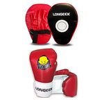 Longeek Kids Boxing Gloves and Pads 4oz MMA Training Junior Sparring Punching Fighting for 3-7 years