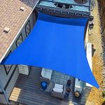 SUNLAX Sun Shade Sail, 12'x16' Blue Rectangle Canopy Shades for Outdoor Patio Pergola Cover Sunshade Sails UV Blocking Canovas Covers