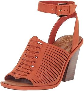 Vince Camuto Women's Frenela Stacked Heel Sandal Heeled, Apricot, 8.5