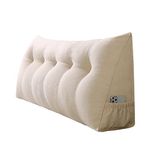 WANKEI Triangular Headboard Pillow,Large Wedge Pillow Decorative Body Throw Pillows Bed Backrest Reading Bolster Lumbar Cushion for Sofa Bed with Removable Cover,Beige-King-71(L)x7.8(W)x19.7(H)inch