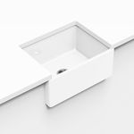 VELANSO Velaro Farmhouse Kitchen Sink 24 Inch, Fireclay Apron Front Farmhouse Single Bowl Undermount Kitchen Sink in White, 24"x18"x10", F8024-BW (White, 24 Inch Single Bowl)