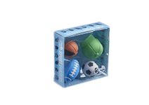 Tinc Sports Eraser Collection Pack for Kids | for Use at School & Homework - Easy Error Correction - Pencil Erasers - Colourful Gift Style Packaging | 4 Novelty Sport Theme Rubber Erasers, SPOERCOL