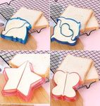 Sandwich Cutter for Kids Including 4 Sandwich Cutter, Dolphin, Pentagram, Dinosaur, Butterfly Reusable molds in Cute Colors, Easy Crust Cutter Sandwiches for School lunches and Home Baking