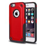 YIYME Phone Anti-Break TPU and PC 2 into 1 Case for iPhone 6 Plus 6s Plus (Silver) (Red)