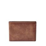 Fossil Men's Leather Slim Minimalist Bifold Front Pocket Wallet, Derrick Brown, One Size