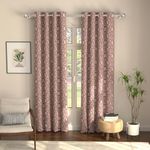 Urban Space Blackout Curtains 7 Feet Set of 2 for Door, 80-85% Light Blocking Curtains for Living Room, Digital Printed Curtains with Eyelets, Tieback Included (Mystic Wine, 7 Feet)
