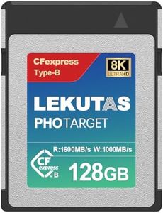 LEKUTAS 128GB CFexpress Type B Memory Card, R1600MB/s W1000MB/s CFX xqd Cards Type B for Cameras 8K RAW, Compatible with Nikon Z6/Z7/Z9/D6/D850, Canon EOS-1DXMark III/EOS-R5, S1/S1R, DJI Ronin 4D