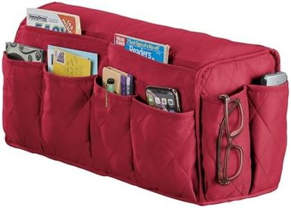 Collections Etc Quilted Multi-Pocket Armrest Organizer Burgundy NO Size