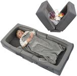 ENITYA Toddler Travel Bed, Folding Floor Cot for Travel, Portable Kids Bed for Sleeping, Washable Toddler Cot for Children 18M – 5yr Old, Grey