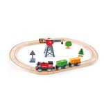 Hape E3731 Cargo Delivery Railway Loop - Wooden Train Set