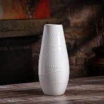 Hosley Embrace Elegance with Our 12-Inch High White Textured Ceramic Vase - Versatile Home Decor for Timeless Ambiance and Stylish Interior Design