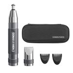 ConairMan Ear, Nose, and Eyebrow Hair Trimmer for Men, Cordless Battery-Powered Trimmer with Professional Metal Handle