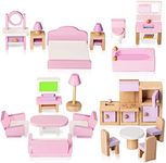 Wooden Dollhouse Furniture Set, 5 R