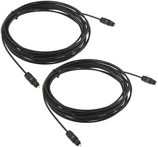 ECSiNG 2PCS Optical Digital Audio Cable 5m Toslink Male to Toslink Male Connector Cable for DVD TV Sound Bar Digital Audio Equipment Black