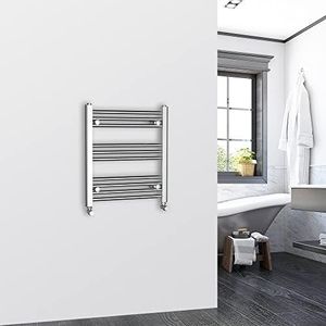 Warmehaus 600x540mm Chrome Bathroom Heated Towel Rail Radiator Straight Ladder Style Towel Warmer