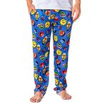 Sesame Street Men's Allover Character Head Adult Lounge Pajama Pants, Blue, Large