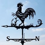 Stainless Steel Weather Vane Retro Rooster Weathervanes Garden Chicken Stake Weathercock Farm Scene Wind Direction Indicator for Sheds Roof Shack Yard Garden Ornaments Decoration