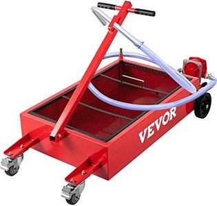 VEVOR Oil Drain Pan 18 Gallon Oil Drain Tank, 68L Low Profile Oil Drain Pan, Large Capacity Oil Change Pan, Foldable Hand, with Pump, Hose, Swivel Casters Wheels for Car, SUV, Trucks Oil Draining