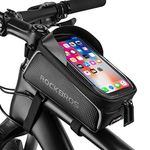 ROCKBROS Bike Frame Bag with Mobile Phone Holder Cycling Panniers Waterproof Top Tube Bag Touch Screen Bike Pouch Bag for iPhone XR XS MAX X 8 7 6S 6 Plus 5S / Samsung Galaxy S8 S7 Note 7 up to 6.5"