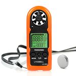 Handheld Anemometer, LYCEBELL Mini Wind Speed Gauge with Backlight & Auto Off for Measuring Wind Speed/Temperature, Digital Anemometer for Drone, Sailing, Fishing, Meteorology LC-818