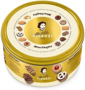 Matilde Vicenzi - Biscotti Minivoglie, Selezione di Pasticceria, Frolle ripiene di Cioccolato, Crema o Confettura, Frollini al Burro o Cacao in una Scatola Regalo di Latta, Confezione da 500 gr
