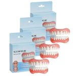 Bikenda Silicone Reline Denture Set, Bikenda Denture Set, Denture Silicone Reline Kit, Soft Denture Reline Kit, Tooth Repair Kit, Veneers Snap in Teeth Teeth Comfort Fit for Men and Women (3Set)