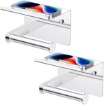 FORIOUS Toilet Paper Holder with Shelf, Adhesive or Screw, Commercial