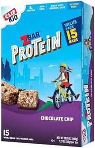 CLIF Kid Zbar Protein - Chocolate Chip - Crispy Whole Grain Snack Bars - Made with Organic Oats - Non-GMO - 5g Protein, 1.27 Oz - 15 Count (Pack of 1)