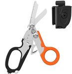 Raptor First Aid Shears All-in-One Tactical Scissors, Pocket Scissors & Firefighter Tools Set Medical Scissors, Ring Cutter, Glass Breaker in Tuff Cut Scissors with Utility Holster